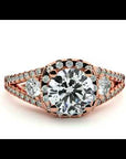 Inel de Logodnă cu Moissanite Halo Etern Pavé de 1.07 ct