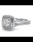 Inel Tăietură Princess Si Cadru Halo cu Moissanite de 1.15 ct