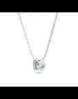 Lanț din Aur 14k cu Pandantiv Solitaire Rotund din Diamant Natural de 1.03 ct