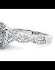 Inel Tăietură Princess Si Cadru Halo din Aur 14k cu Moissanite de 1.01 ct