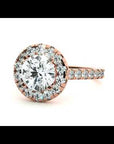 Inel de Logodnă Brilliant Rotund Halo Pavé cu Diamante Naturale de 1.60 ct