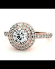 Inel de Logodnă Morgana din Aur 14k cu Diamante Create în Laborator Halo Pavé de 0.96 ct