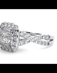 Inel Tăietură Princess Si Cadru Halo cu Diamante Create în Laborator de 1.30 ct
