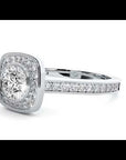 Inel Retro cu Diamante Naturale Halo Pavé de 0.95 ct