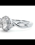 Inel de Logodnă din Aur 14k cu Diamante Naturale Halo Împletit Etern de 0.96 ct