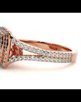 Inel Tăietură Princess Si Cadru Halo din Aur 14k cu Diamante Create în Laborator de 1.34 ct