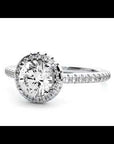 Inel de Logodnă din Aur 14k cu Diamante Naturale Brilliant Rotund Halo Pavé de 1.12 ct