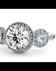 Inel de Logodnă Vintage Cu Trei Diamante Naturale de 1.43 ct