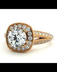 Inel de Logodnă din Aur 14k cu Moissanite Halo Duo Etern Pavé de 1.61 ct