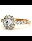 Inel de Logodnă Fleur Pavé cu Diamante Naturale de 0.94 ct