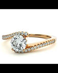 Inel De Logodnă Étoile Filante cu Diamante Naturale Pavé de 0.48 ct