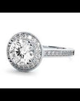 Inel de Logodnă din Aur 14k cu Diamante Create în Laborator Brilliant Halo Pavé de 1.59 ct