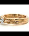 Inel de Logodnă Triplu din Aur 14k cu Trei Moissanite de 0.91 ct