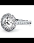 Inel de Logodnă din Aur 14k cu Moissanite Brilliant Halo Pavé de 1.56 ct