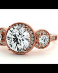 Inel de Logodnă Vintage Cu Trei Diamante Naturale de 1.43 ct