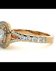 Inel Tăietură Princess Si Cadru Halo cu Diamante Naturale de 1.08 ct