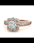 Inel de Logodnă La Fleur Pavé din Aur 14k cu Diamante Create în Laborator de 1.15 ct