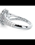 Inel de Logodnă Floral din Aur 14k cu Diamante Naturale Halo Etern Pavé de 2.51 ct