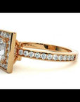 Inel Tăietură Princess Si Cadru Halo din Aur 14k cu Diamante Create în Laborator de 1.47 ct