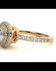 Inel de Logodnă Morgana din Aur 14k cu Moissanite Halo Pavé de 0.96 ct