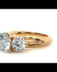Inel de Logodnă din Aur 14k cu Trei Moissanite de 2.22 ct