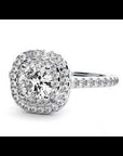 Inel De Logodnă din Aur 14k Cu Diamante Naturale Tăietură Rotundă In Halo 0.90 ct