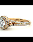 Inel de Logodnă Twilight din Aur 14k cu Diamante Naturale Halo Pavé de 1.07 ct