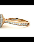 Inel de Logodnă din Aur 14k cu Diamante Create în Laborator Brilliant Rotund Halo Pavé de 1.59 ct