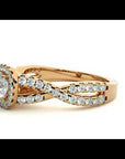 Inel de Logodnă din Aur 14k cu Moissanite Pavé în Spirală Eternă de 0.87 ct