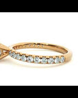 Inel de Logodnă Pavé din Aur 14k cu Moissanite Tăietură Princess de 1.01 ct