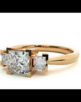 Inel de Logodnă Cu Trei Diamante Naturale Tăietură Prințesă de 1.00 ct