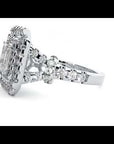 Inel de Logodnă din Aur 14k cu Moissanite Halo Grande Etern Pavé de 1.47 ct