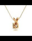 Lanț cu Pandantiv Solitaire Rotund din Diamant Create în Laborator de 0.59 ct