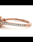 Inel De Logodnă Cu Diamante Naturale Halo, Tăietură Rotundă de 0.74 ct