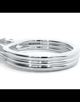 Inel Triplu de Logodnă din Aur 14k Cu Trei Diamante Create în Laborator de 0.96 ct