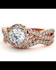 Inel de Logodnă din Aur 14k cu Moissanite Pavé in Formă De Spirală de 1.04 ct