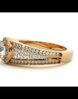 Inel de Logodnă Vintage cu Diamante Naturale Halo Pavé de 0.97 ct