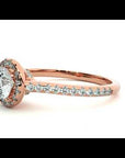 Inel de Logodnă Retro din Aur 14k cu Diamante Naturale Brilliant Halo Pavé de 1.03 ct