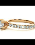 Inel de Logodnă Pavé din Aur 14k cu Moissanite Tăietură Princess de 1.07 ct