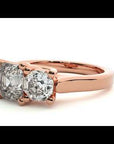 Inel de Logodnă din Aur 14k cu Trei Moissanite de 2.20 ct