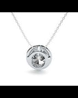Lanț din Aur 14k cu Pandantiv Solitaire Rotund Bezel din Diamant Natural de 1.08 ct