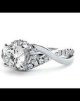 Inel de Logodnă Portofino Solitaire Pavé din Aur 14k cu Moissanite de 1 ct