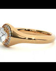 Inel de Logodnă Retro din Aur 14k cu Moissanite Brilliant Halo de 0.54 ct