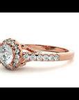 Inel de Logodnă Radiance din Aur 14k cu Moissanite Halo Pavé de 0.98 ct