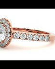 Inel de Logodnă cu Moissanite Brilliant Halo Pavé de 1.43 ct
