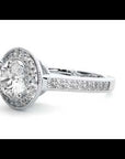 Inel de Logodnă cu Diamante Create în Laborator Brilliant Halo Pavé de 2.22 ct