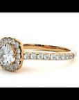 Inel de Logodnă Azure din Aur 14k cu Moissanite Halo Pavé de 0.72 ct