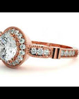 Inel de Logodnă din Aur 14k cu Moissanite Brilliant Halo Pavé de 1.39 ct