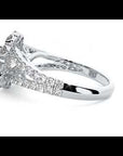 Inel de Logodnă Floral din Aur 14k cu Diamante Create în Laborator Halo Etern Pavé de 2.51 ct
