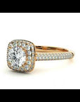 Inel de Logodnă Celestial din Aur 14k cu Moissanite Halo Pavé de 1.05 ct